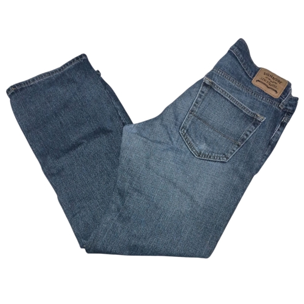 Men's Signature By Levi Strauss Relaxed Straight Leg Jeans Size 36x32